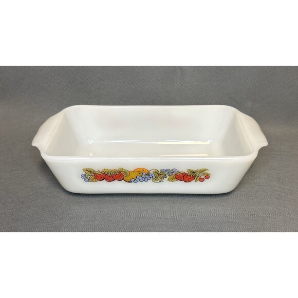 Vintage Loaf Pan Fire King Anchor Hocking Natures Bounty Loaf Pan 1Qt Retro 1970 - Picture 1 of 10